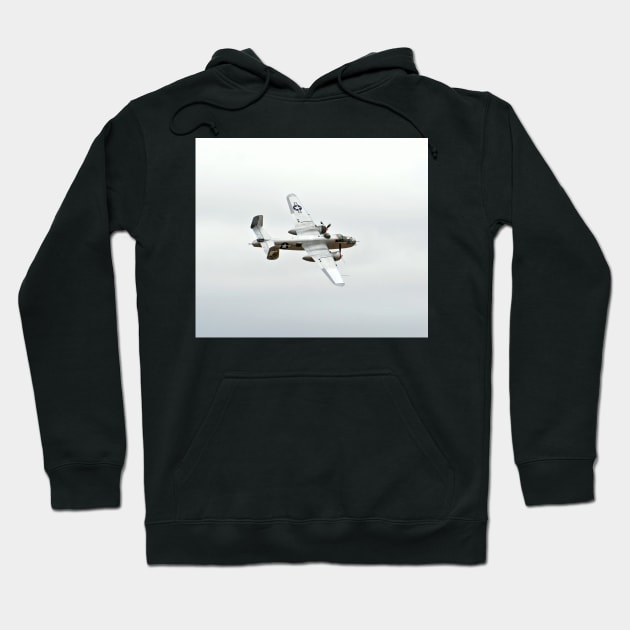 WW II B-25 Mitchell Bomber in Color Hoodie by Scubagirlamy